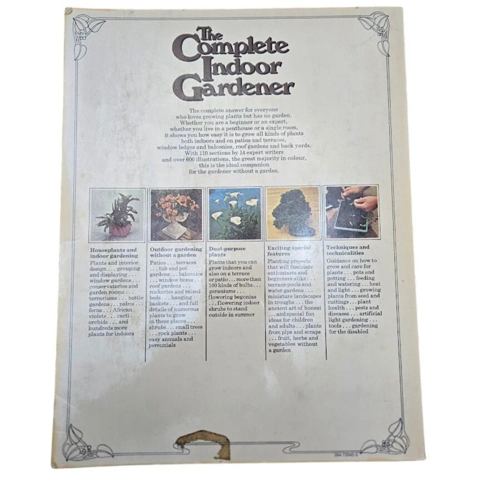 The Complete Indoor‎ Gardener by Michael Wright 1974 Gardening Book